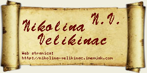 Nikolina Velikinac vizit kartica